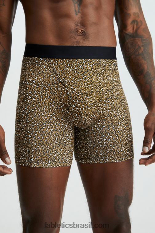 Fabletics mancha de leopardo de bronze escuro 420HR3783 a cueca boxer 24-7 201 homens
