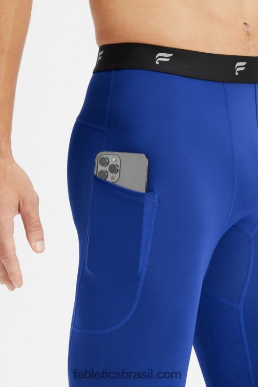 Fabletics azul francês 420HR3117 a camada de base em todo o comprimento apertado homens