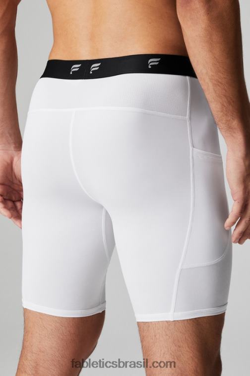 Fabletics branco clássico 420HR3116 a camada de base curta homens