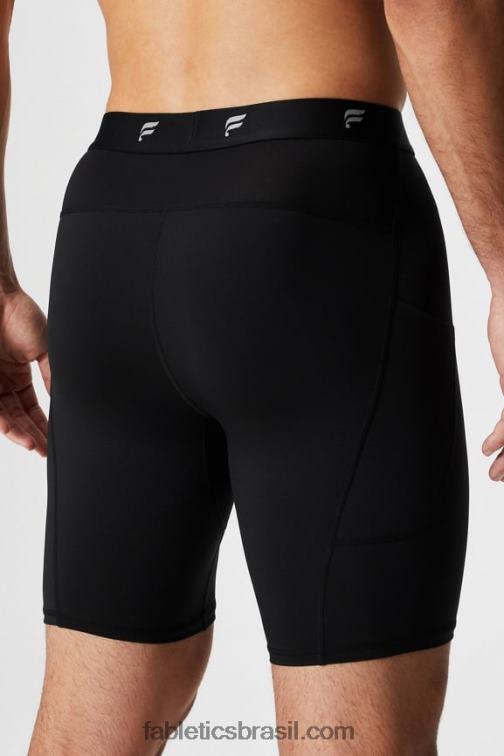 Fabletics preto 420HR3115 a camada de base curta homens