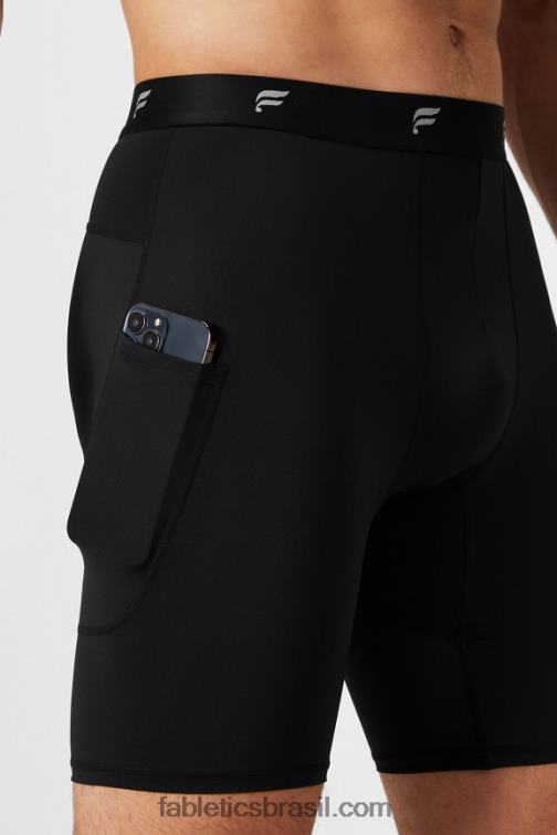 Fabletics preto 420HR3115 a camada de base curta homens