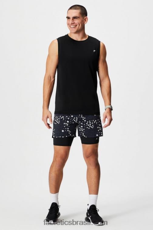 Fabletics preto 420HR3115 a camada de base curta homens