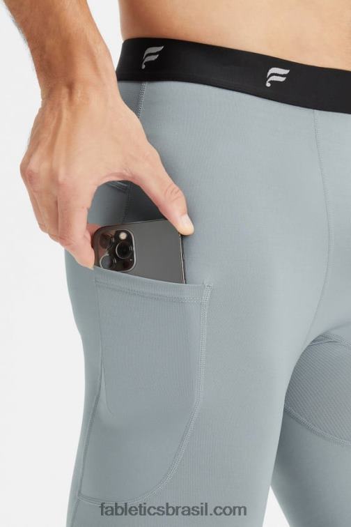 Fabletics sombra cinza 420HR3118 a camada de base em todo o comprimento apertado homens