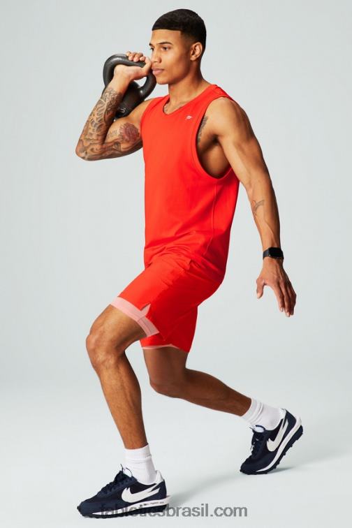 Fabletics brilho de fogo perfurado 420HR3141 o fundamental curto ii (alinhado) 135 homens