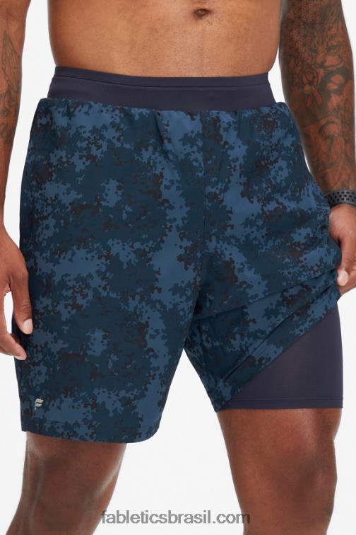 Fabletics camuflagem azul marinho clássica 420HR3156 o fundamental curto ii (alinhado) 138 homens