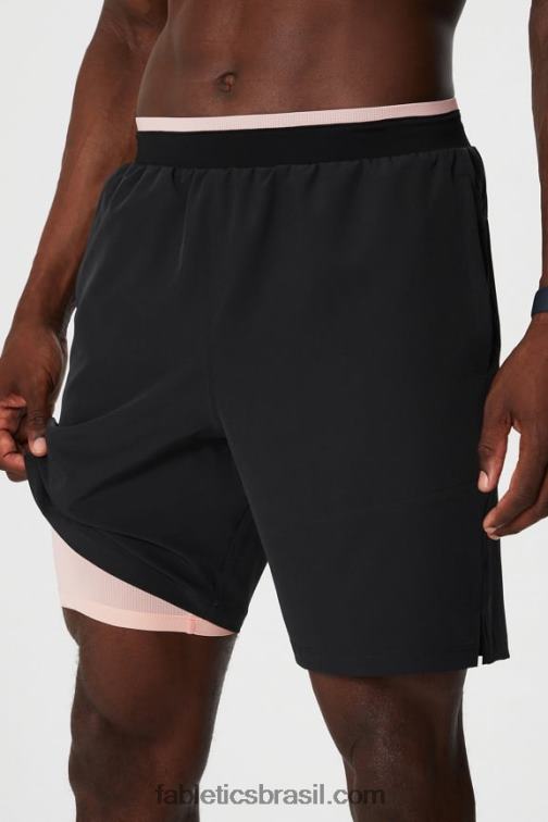 Fabletics creme de manteiga preto/rosa 420HR3133 o fundamental curto ii (alinhado) 134 homens
