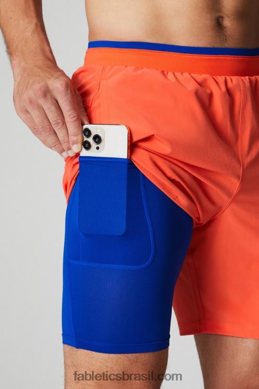 Fabletics laranja paixão 420HR3124 o fundamental curto ii (alinhado) 132 homens