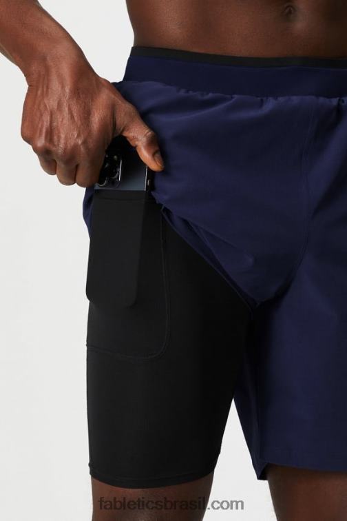Fabletics marinha profunda 420HR3127 o fundamental curto ii (alinhado) 133 homens