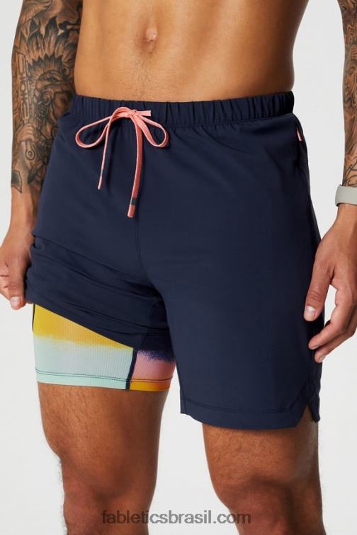 Fabletics marinho profundo/multi spraydiente 420HR3175 aquele curto (alinhado) 140 homens