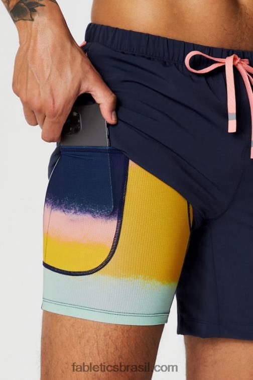Fabletics marinho profundo/multi spraydiente 420HR3175 aquele curto (alinhado) 140 homens