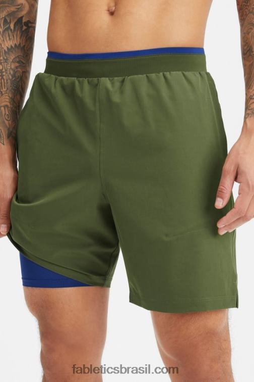 Fabletics musgo escuro 420HR3154 o fundamental curto ii (alinhado) 138 homens