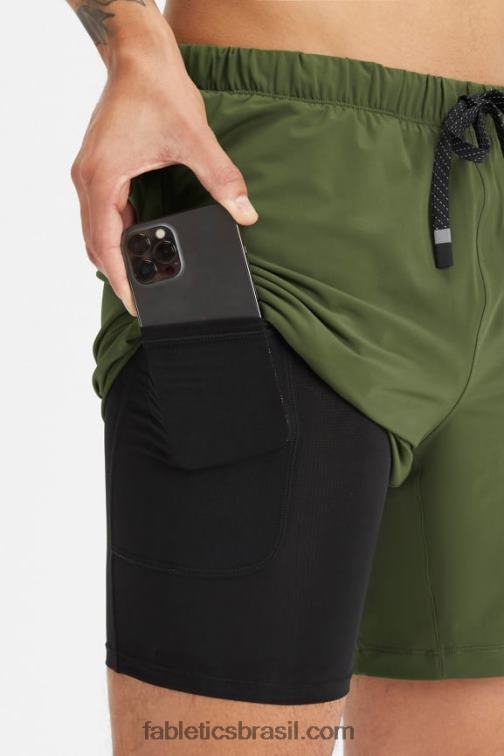 Fabletics musgo escuro 420HR3188 aquele curto (alinhado) 143 homens