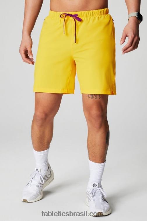 Fabletics por do sol amarelo 420HR3171 aquele curto (alinhado) 139 homens