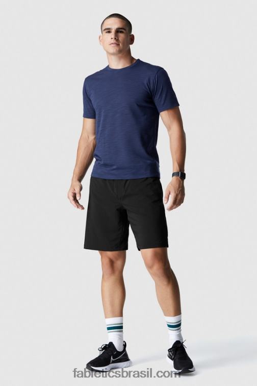 Fabletics preto 420HR3353 a franquia curta homens