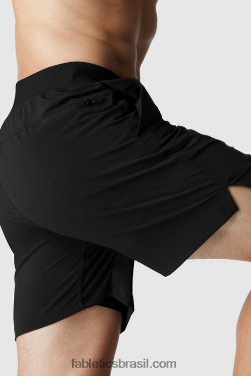 Fabletics preto 420HR3353 a franquia curta homens