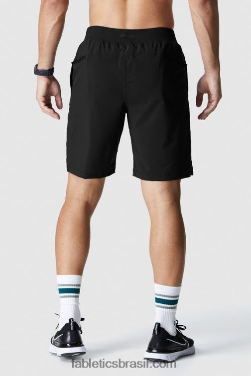 Fabletics preto 420HR3353 a franquia curta homens