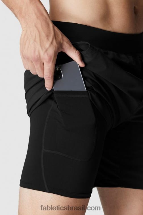 Fabletics preto 420HR3356 a franquia curta (alinhada) homens