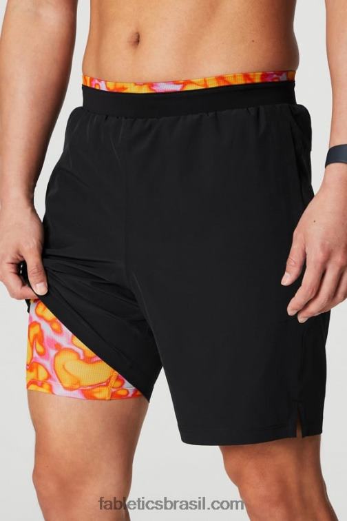Fabletics preto/rosa escapar da loucura do verão 420HR3122 o fundamental curto ii (alinhado) 132 homens