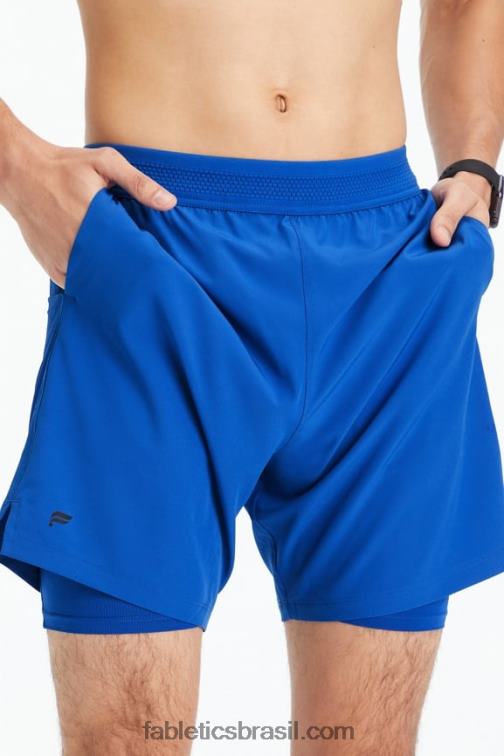 Fabletics raça azul 420HR3323 o curto fundamental (alinhado) homens