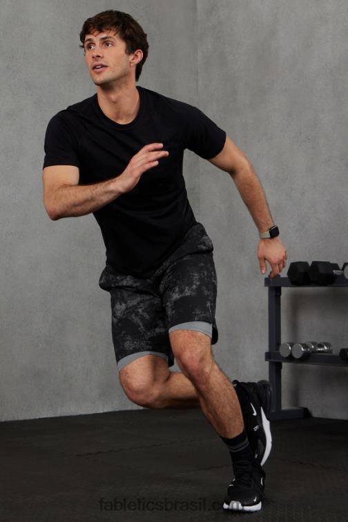 Fabletics ruído ambiente preto 420HR3139 o fundamental curto ii (alinhado) 135 homens