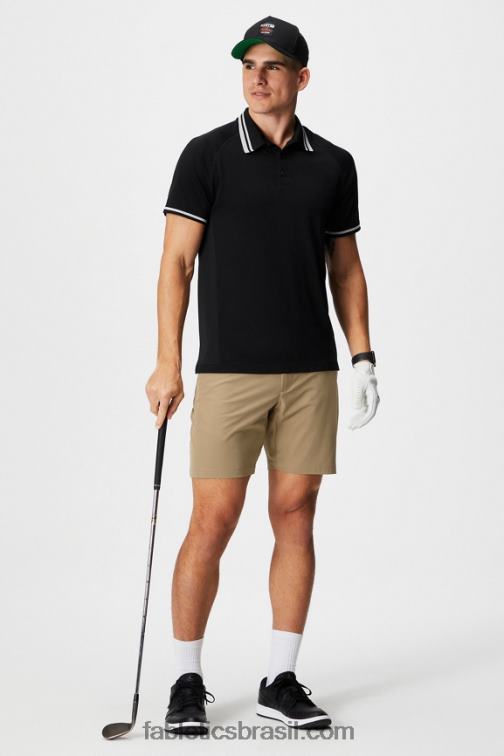 Fabletics ponta Preta 420HR3441 o dia de treino polo com ponta homens
