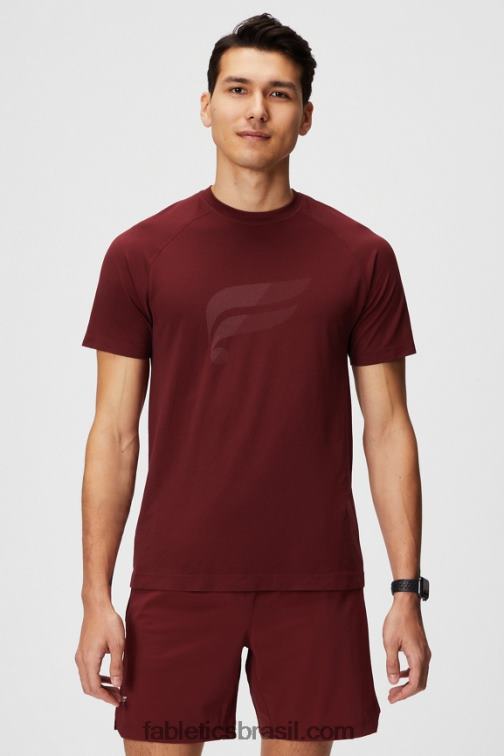 Fabletics adrenalina vermelho dois tons f 420HR3473 o tee do dia de treinamento 177 homens