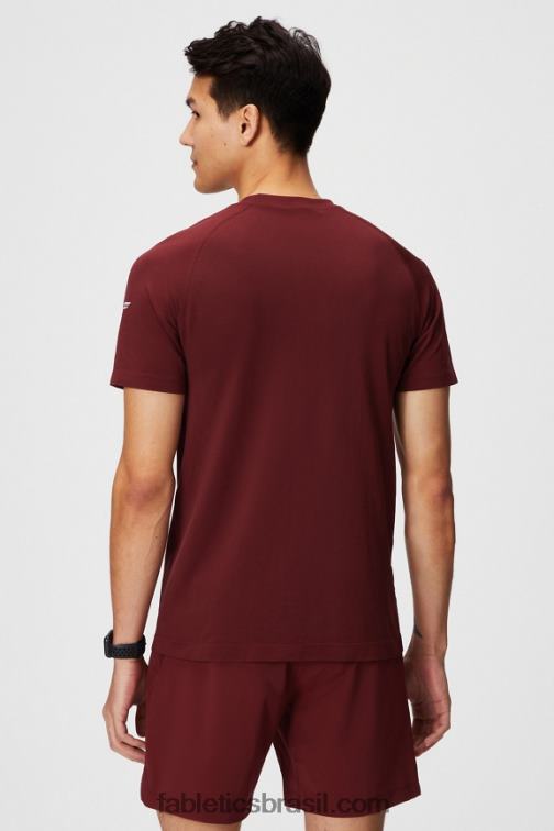 Fabletics adrenalina vermelho dois tons f 420HR3473 o tee do dia de treinamento 177 homens