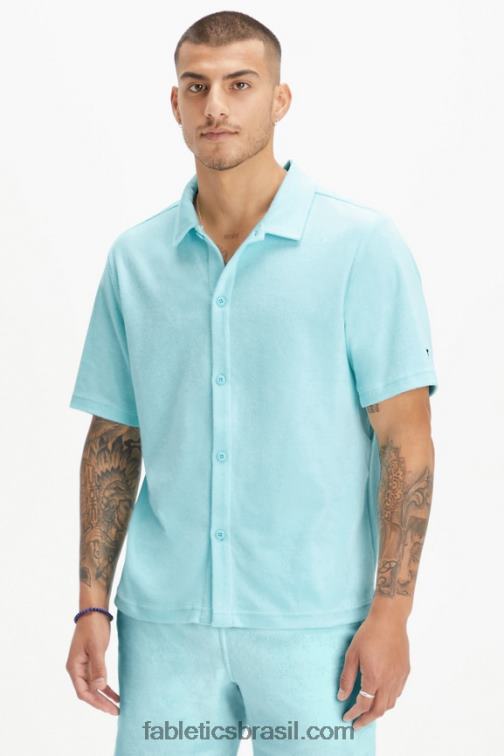 Fabletics azul nórdico 420HR3558 a ilha terry botão para cima homens