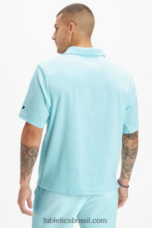 Fabletics azul nórdico 420HR3558 a ilha terry botão para cima homens