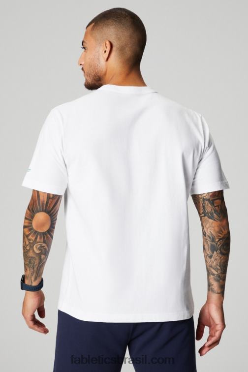 Fabletics bala de canhão branca 420HR3522 a camiseta r&r homens