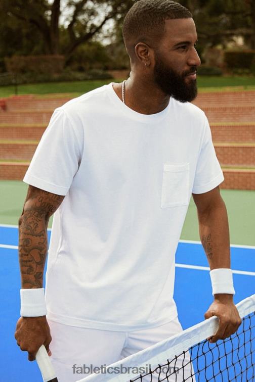 Fabletics branco clássico 420HR3453 a camiseta de bolso 24-7 homens