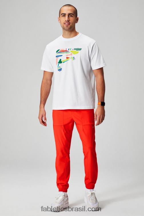 Fabletics colagem branca clássica 420HR3523 a camiseta r&r homens