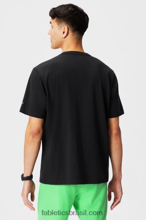 Fabletics colagem preta 420HR3526 a camiseta r&r homens