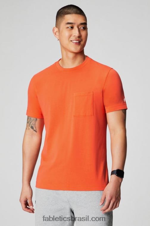 Fabletics laranja paixão 420HR3449 a camiseta de bolso 24-7 homens