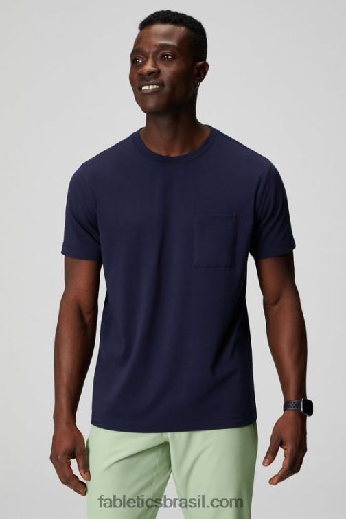 Fabletics marinha profunda 420HR3455 a camiseta de bolso 24-7 homens