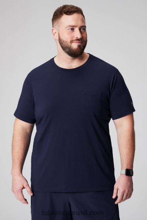 Fabletics marinha profunda 420HR3456 a camiseta de bolso 24-7 homens