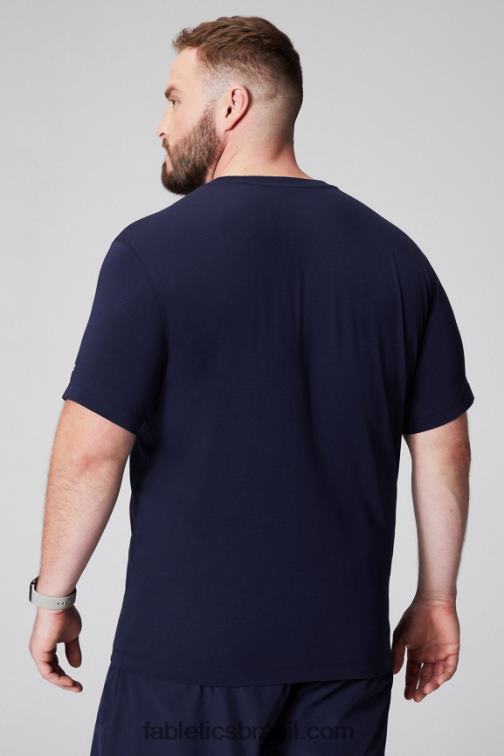Fabletics marinha profunda 420HR3456 a camiseta de bolso 24-7 homens