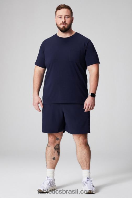 Fabletics marinha profunda 420HR3456 a camiseta de bolso 24-7 homens