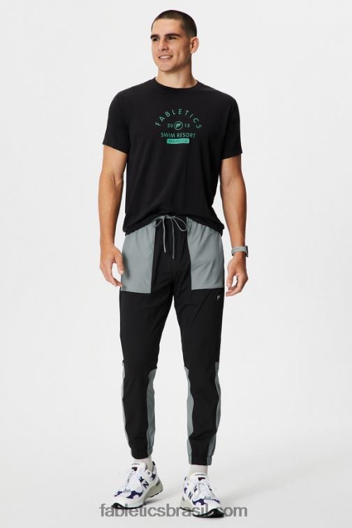 Fabletics nadar preto 420HR3507 o tee 24-7 182 homens