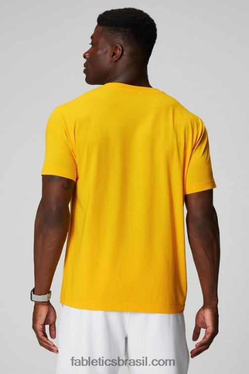 Fabletics por do sol amarelo 420HR3451 a camiseta de bolso 24-7 homens