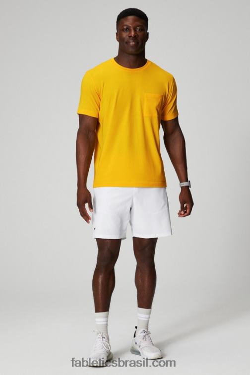 Fabletics por do sol amarelo 420HR3451 a camiseta de bolso 24-7 homens
