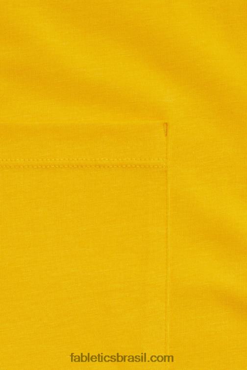 Fabletics por do sol amarelo 420HR3451 a camiseta de bolso 24-7 homens