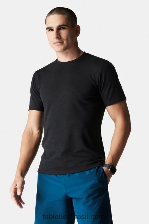 Fabletics preto 420HR3552 camiseta da primeira fila homens
