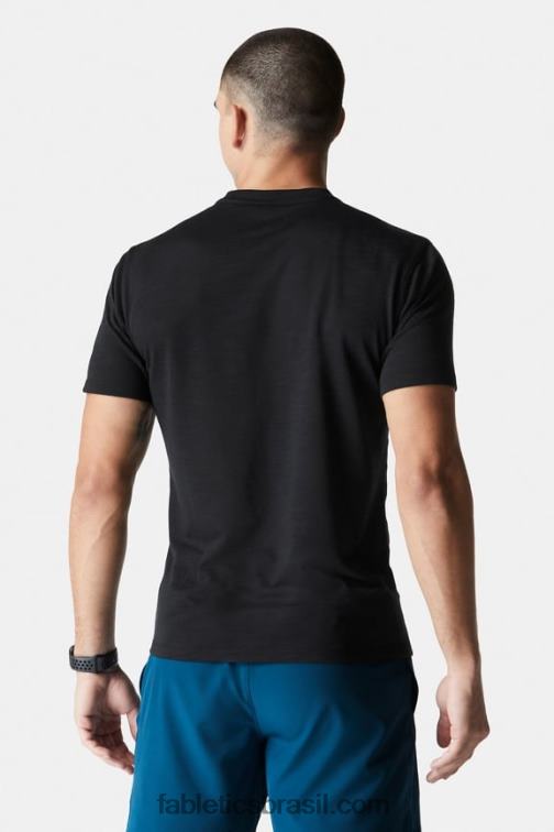 Fabletics preto 420HR3552 camiseta da primeira fila homens
