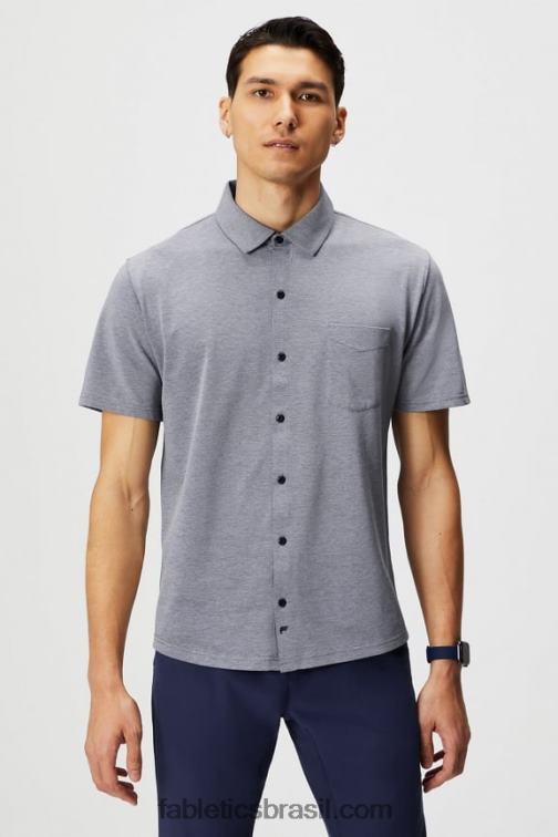 Fabletics urze marinho profundo 420HR3540 o botão de manga curta traço para cima homens