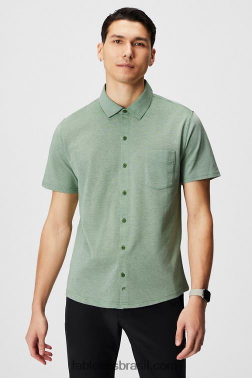 Fabletics urze neo-oliva 420HR3538 o botão de manga curta traço para cima homens
