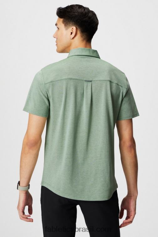 Fabletics urze neo-oliva 420HR3538 o botão de manga curta traço para cima homens