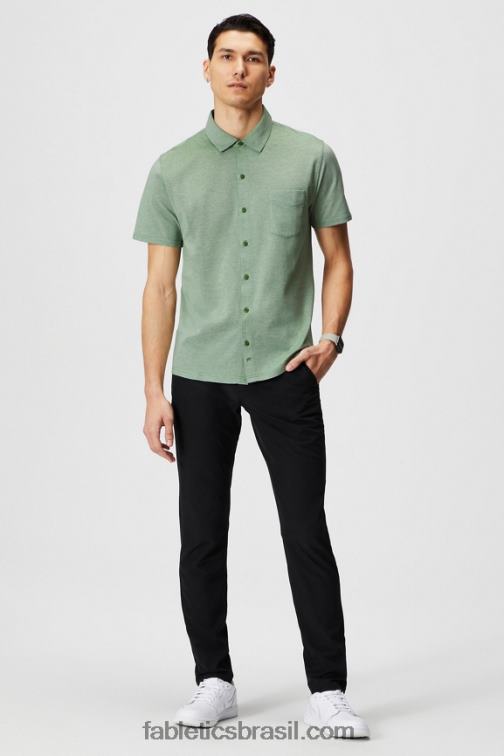 Fabletics urze neo-oliva 420HR3538 o botão de manga curta traço para cima homens