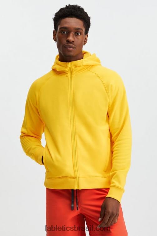 Fabletics amarelo vintage 420HR3708 o go-to moletom com zíper completo homens
