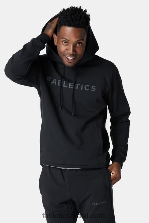 Fabletics cinza escuro 420HR3731 moletom com capuz gráfico na quadra homens
